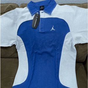 NIKE AIR JORDAN T-SHIRT BLUE/WHITE COLOR SIZE LARGE MENS